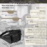Radhya Tactical Waist Bag for Men & Women, Waterproof Molle Utility Fanny Pack, Outdoor Sports Waist Pack for Hiking, Fishing, Hunting, Trekking, Travel, Adjustable Belt Messenger Bag (Black) - Image 5