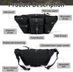 Radhya Tactical Waist Bag for Men & Women, Waterproof Molle Utility Fanny Pack, Outdoor Sports Waist Pack for Hiking, Fishing, Hunting, Trekking, Travel, Adjustable Belt Messenger Bag (Black) - Image 7