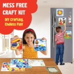 SparkLPlay Sticker By Number | DIY Craft Kit for Kids | Art Activity Set with 6 Fridge Magnet Cutouts, 6 Sticker Sheets | Mess Free | Gift for Kids | Spanish Mosaic - Image 4