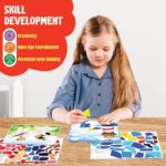 SparkLPlay Sticker By Number | DIY Craft Kit for Kids | Art Activity Set with 6 Fridge Magnet Cutouts, 6 Sticker Sheets | Mess Free | Gift for Kids | Spanish Mosaic - Image 7