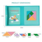 WUDLY® Magnetic Tangram Puzzle Book for Kids | Educational Brain Teaser Travel Toy | Montessori Learning Game with Pattern Cards | Wooden Geometric Shape Puzzle Game for Kids - Image 8