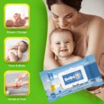 BEBE Wet Wipes with Aloe Vera and Vitamin E for New Born Baby. Combo Offer Travel Value Pack Wiping Tissue Baby Cleaning Wet Wipes with Lid. Pack of 1 (80 Pulls) + (FREE Fridge Magnet/Order) - Image 10