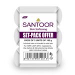 Santoor Skin Softening Sandal & Almond Milk Bathing Soap with Nourishing & Anti-Aging Properties| For Smooth & Soft and Younger-Looking Skin| For All Skin Types|150G X3 - Image 5
