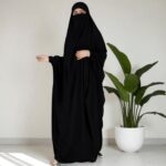 Musheco One Piece Jilbab Abaya for Women & Girls | Very Loose Fit Overhead Khimar with Adjustable Nosepiece | Free Size Black Islamic Prayer Dress | Modest Muslim Clothing-Black - Image 3