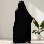 Musheco One Piece Jilbab Abaya for Women & Girls | Very Loose Fit Overhead Khimar with Adjustable Nosepiece | Free Size Black Islamic Prayer Dress | Modest Muslim Clothing-Black - Image 5