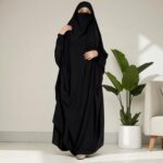 Musheco One Piece Jilbab Abaya for Women & Girls | Very Loose Fit Overhead Khimar with Adjustable Nosepiece | Free Size Black Islamic Prayer Dress | Modest Muslim Clothing-Black - Image 8