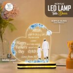 Personalized Islamic Father’s Day LED Lamp | Acrylic Night Light with Father Quote | Custom Name Design, Warm White USB Table Lamp, Muslim Dad Gift for Home Bedroom Decor(5.5x5.5 Inch) - Image 3