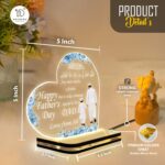 Personalized Islamic Father’s Day LED Lamp | Acrylic Night Light with Father Quote | Custom Name Design, Warm White USB Table Lamp, Muslim Dad Gift for Home Bedroom Decor(5.5x5.5 Inch) - Image 4