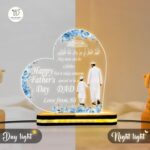 Personalized Islamic Father’s Day LED Lamp | Acrylic Night Light with Father Quote | Custom Name Design, Warm White USB Table Lamp, Muslim Dad Gift for Home Bedroom Decor(5.5x5.5 Inch) - Image 5