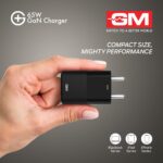 GM G+ 65W Mobile Fast Charging Adapter | GaN Technology | 2 USB Port - Type C & A | Compatible with iPhone 16, 15, 14, Samsung, Type C Laptops, MacBook, Dell, HP, ASUS | BIS Certified PD Charger - Image 4