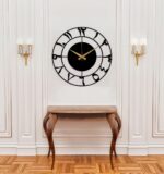 Metal Arabic Number Analog Wall Clock for Home Decor | Modern Islamic Wall Art Decor | Silent Big Size Islamic Wall Clock for Home Decor, Muslim Gifts. (Style-22, Size-40 CM), Black - Image 3