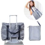 Foldable Waterproof Shoulder Handbag for Luggage Travel Storage Duffle Bag Organizer (Blue) - Image 4