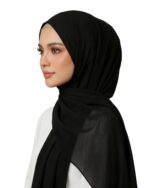 MIRTAZ Women’s Chiffon Hijab Combo Pack of 2 (Black & Grey) | Soft Lightweight Premium Muslim Scarf for Girls & Women | Plain Stylish Head Scarf | 180 x 70 cm - Image 3