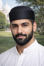 Miya Al Haramain Mesh Namaz Topi for Men | Breathable Islamic Prayer Cap (Kufi/Taqiyah) | Soft Stretch Fit, Black - Image 6
