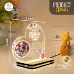 Personalized Father Quote Acrylic LED Lamp | Islamic Night Light with Custom Photo | Arabic Dua Design | Warm White USB Table Lamp | Muslim Dad Keepsake Gift (5.5x5.5 Inch) - Image 4