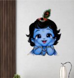 Krishna Baby Wall Sticker – Cute Lord Krishna Art Vinyl Decal – 55cm x 43cm – Removable, Waterproof, Child-Friendly Home Décor for Nursery, Bedroom, Living Room, Temple - Image 3