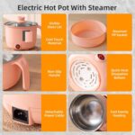 Electric Mini Cooking Pot, 1.5L, Non-Stick Interior Multipurpose Electric Kettle with Ceramic Coating 1.2L|Boil, Steam, Fry, Saute|Multi Cooker kettle for Water,Milk,Egg, Tea,Soup,Coffee - Image 7