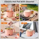 Electric Mini Cooking Pot, 1.5L, Non-Stick Interior Multipurpose Electric Kettle with Ceramic Coating 1.2L|Boil, Steam, Fry, Saute|Multi Cooker kettle for Water,Milk,Egg, Tea,Soup,Coffee - Image 8