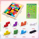 Russian Block Puzzle for Kids| Fun Educational Toy| Creative Learning (Age 2+) Wooden Kids Puzzles Brain Development Toys 40pcs Russian Block - Image 3