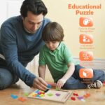 Russian Block Puzzle for Kids| Fun Educational Toy| Creative Learning (Age 2+) Wooden Kids Puzzles Brain Development Toys 40pcs Russian Block - Image 4