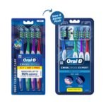 Oral-B Criss Cross Gum Care Soft Toothbrush For Adults, Soft Bristles, Healthier Gums, Multicolour Tooth Brush Set, Oral B Dentist Recommended Brand (Family Pack of 4) - Image 3