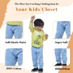 YUV Baby Boy Regular Fit Jogger Pants, Cotton Lower for Boys Camping Accessories Soft Breathable Lightweight for All Season-6 to 36 Months-Pack of 5 - Image 4