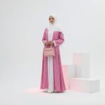 Pink Abaya for Women 3 Piece Set with Hijab | Front Open Burqa Dress with Inner & Shrug Belt | Modest Islamic Clothing | Full Length Dubai Style Kaftan | Daily Wear & Office Wear Gown - Image 4