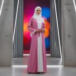 Pink Abaya for Women 3 Piece Set with Hijab | Front Open Burqa Dress with Inner & Shrug Belt | Modest Islamic Clothing | Full Length Dubai Style Kaftan | Daily Wear & Office Wear Gown - Image 7