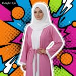 Pink Abaya for Women 3 Piece Set with Hijab | Front Open Burqa Dress with Inner & Shrug Belt | Modest Islamic Clothing | Full Length Dubai Style Kaftan | Daily Wear & Office Wear Gown - Image 8
