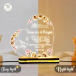 Personalized Islamic Couple Name Lamp LED Acrylic Night Light | Quran 78:8 Verse Decor | Muslim Wedding Engagement Gift for Husband Wife Anniversary Celebration |(5.5x5.5) Inch - Image 5
