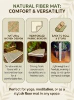 MAMAJI Handmade Korai Grass Meditation & Pooja Mat | Traditional Puja Aasan for Mandir, Japa, Yoga Sitting | Foldable, Breathable, Eco-Friendly - Image 4
