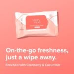 Nua Gentle Intimate Wipes | Infused with Cranberry, Cucumber and Aloe | Alcohol and Artificial-Fragrance Free | 100% Biodegradable - Image 3