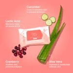 Nua Gentle Intimate Wipes | Infused with Cranberry, Cucumber and Aloe | Alcohol and Artificial-Fragrance Free | 100% Biodegradable - Image 5