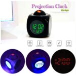 Plastic LCD Talking Digital Alarm Clock with Projector Time Display Watch with Indoor Temperature, Smart Night Light for Multi-Place - Image 5