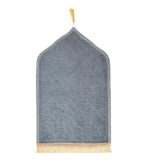 Velvet Prayer Mat 50cm x 80cm Hexagonal Musalla Janamaz for Namaz Muslim Brown (Grey) - Image 3