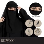 3-Layer Niqab | Breathable Lightweight Fabric | Full Coverage | Adjustable Fit | Elegant Modest Design | Perfect for Women’s Daily Wear, Prayer, Travel, Special Occasions, All-Season Use - Image 4
