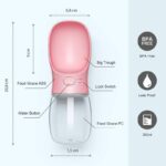 Portable Dog Water Bottle 350ml, Puppy Water Dispenser for Walking, Dog Travel Accessories, Leak Proof Drink Bottle Bowl for Small Pet Cat, Dog Gear for Camping, Hiking Pink - Image 3