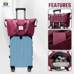 Waterproof Foldable Travel Bag for Women | 41 Liters Capacity | Shoulder Bags | Hand Bag for Ladies Personal Items Expandable Travel Bag, Carry Weekender Luggage for Travelling (Wine) - Image 6