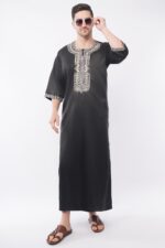 MALIK's KURTA KING Moroccan Thobe for Men Taiwan Polyester Fabric Islamic Jubba Multi Colour (IN, Alpha, 2XL, Black) - Image 7