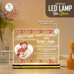 Personalized Islamic Father’s Day LED Lamp | Acrylic Night Light with Father Daughter Design | Dua Quote & Custom Name | Warm White USB Table Lamp | Muslim Dad Gift (8x6 Inch) - Image 3