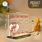 Personalized Islamic Father’s Day LED Lamp | Acrylic Night Light with Father Daughter Design | Dua Quote & Custom Name | Warm White USB Table Lamp | Muslim Dad Gift (8x6 Inch) - Image 4
