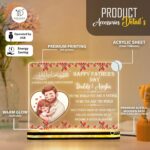 Personalized Islamic Father’s Day LED Lamp | Acrylic Night Light with Father Daughter Design | Dua Quote & Custom Name | Warm White USB Table Lamp | Muslim Dad Gift (8x6 Inch) - Image 6