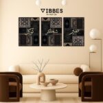 VIBBES Sabr Shukr Tawakkul Islamic Arabic Calligraphy Framed Wall Art, Set of 3, Black and Gold (Large - 20x14 Inches, Black) - Image 8