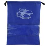 Kuber Industries Shoe Bags Pouches|Shoe Cover for Traveling|Non Woven Drawstring Bag|Shoe Bag for Shoes, Slipper, Heels|Transparent Window|Pack of 6 (Blue) - Image 3