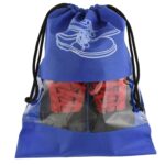 Kuber Industries Shoe Bags Pouches|Shoe Cover for Traveling|Non Woven Drawstring Bag|Shoe Bag for Shoes, Slipper, Heels|Transparent Window|Pack of 6 (Blue) - Image 5