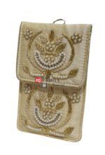 MILAN'S CREATION Exclusive Mobile Pouch Zardozi Hand Embroidery With Waist Clip Hook & Sling Chain (removable) | Ladies Women’s Handbag Wallet Sling Purse | Party Wedding Festival Giveaways Gift | - Image 3
