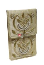 MILAN'S CREATION Exclusive Mobile Pouch Zardozi Hand Embroidery With Waist Clip Hook & Sling Chain (removable) | Ladies Women’s Handbag Wallet Sling Purse | Party Wedding Festival Giveaways Gift | - Image 4