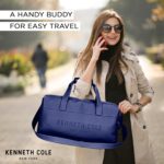 Kenneth Cole Faux Leather Duffle Bag for Travel|Compact and Comfortable for Travelling|Suitable for Men's and Women's|Cabin Luggage Bag, 52 x 24 x 28 Centimeters, Blue - Image 8