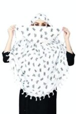 ladies face protection Cotton Scarf, protection from UV rays, scarf of cotton, cotton face mask for summer, white hijab for girls, two wheeler scarf for ladies. - Image 3