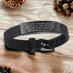 M Men Style Adjustable Quran Calligraphy Ayatul Kursi Amulet Silicone Wristband Black Bracelet for Men and Women Br02 - Image 3